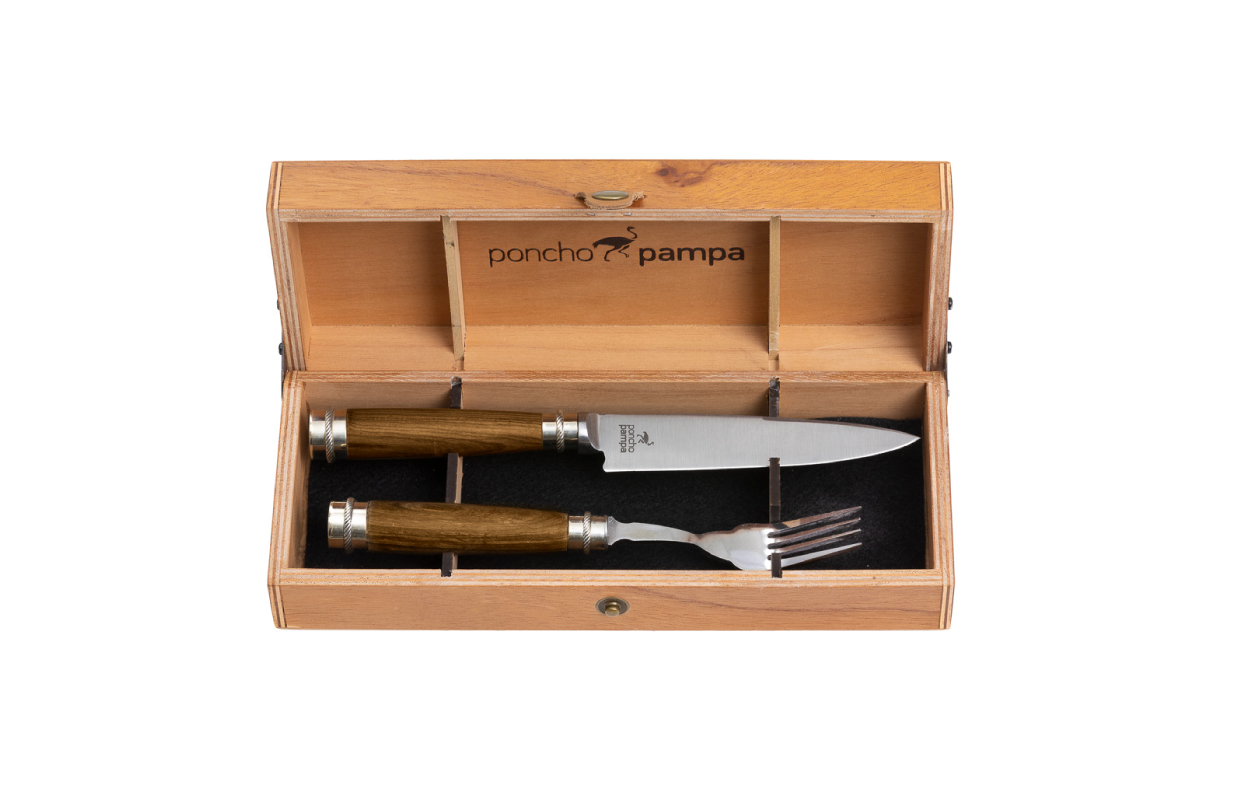 set de cubiertos asado premium c/caja